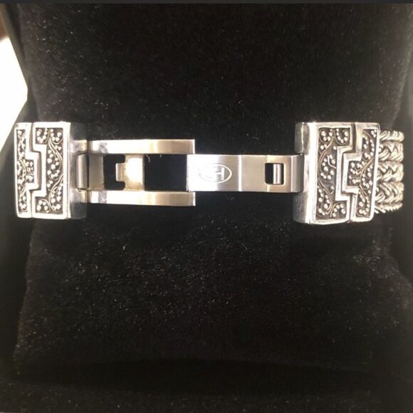 LOIS HILL Pink Face Sterling Silver Thai Weave Bracelet Swiss Watch - Picture 10 of 12